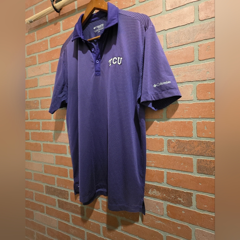 Columbia Men's Purple Tcu Polo Shirt Large. ‎        Sku 35